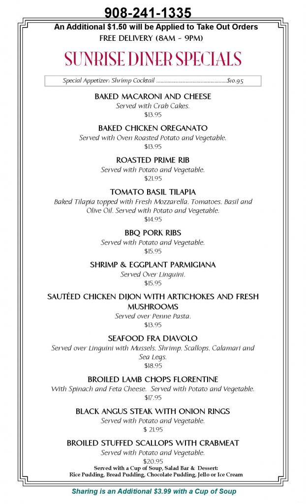 DINNER MENU (FRIDAY)51719page001 Sunrise Diner
