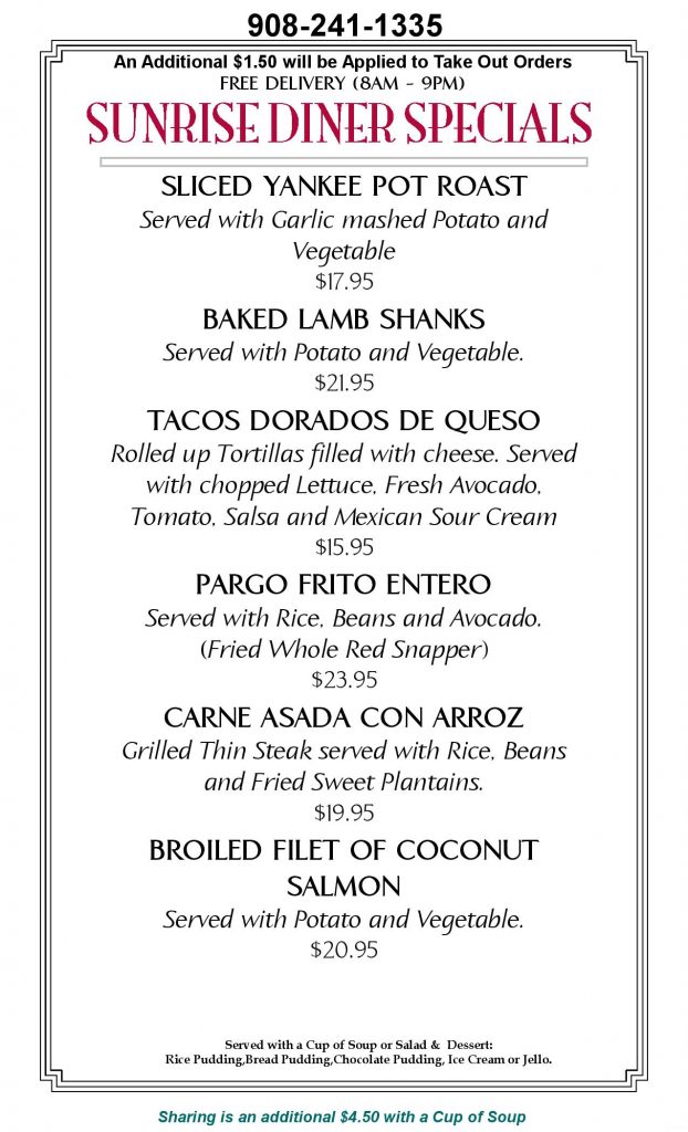 DINNER MENU (Saturday 3252022)gtyhjpage001 Sunrise Diner