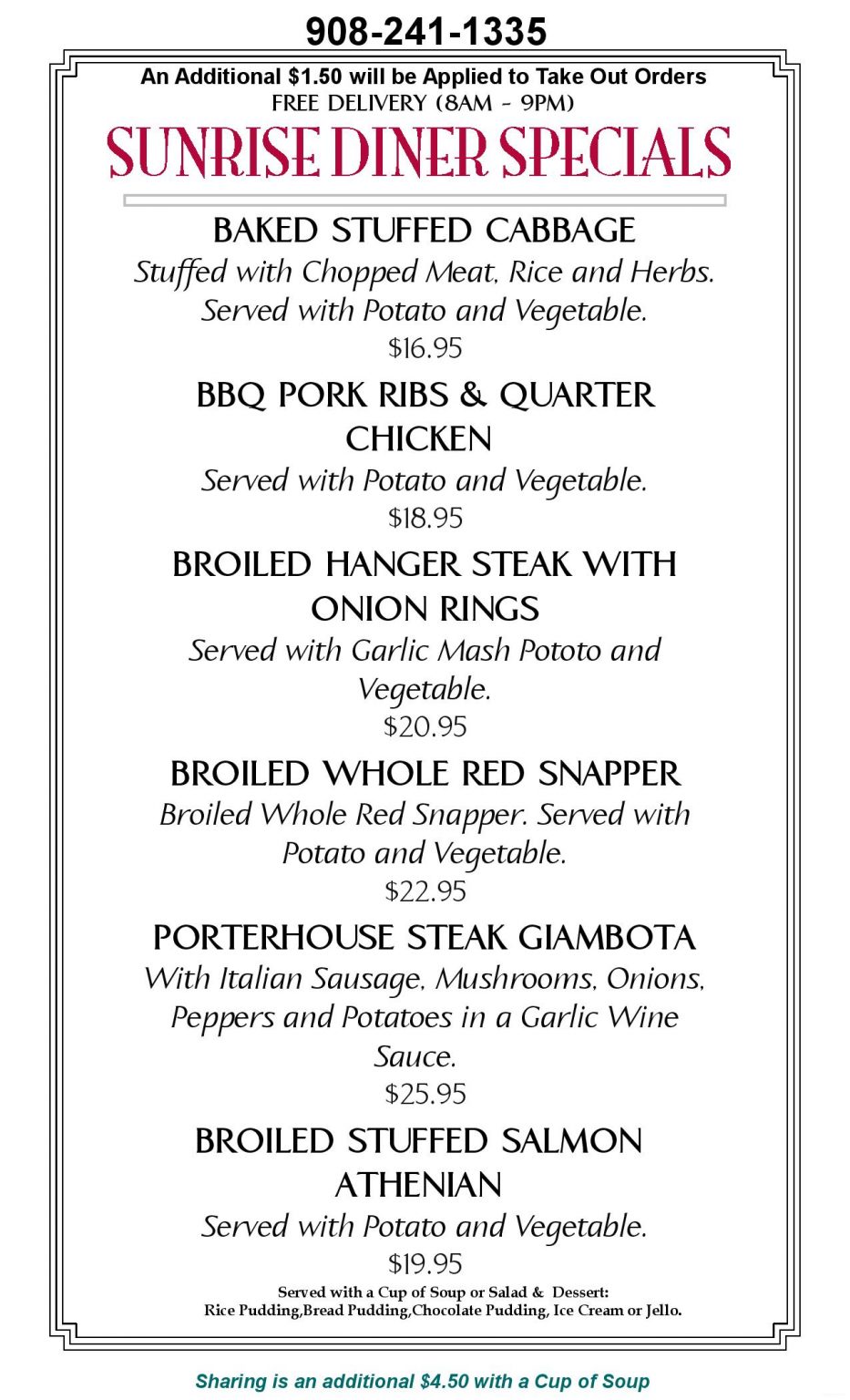 DINNERMENUSaturday3252022ooppage001 Sunrise Diner